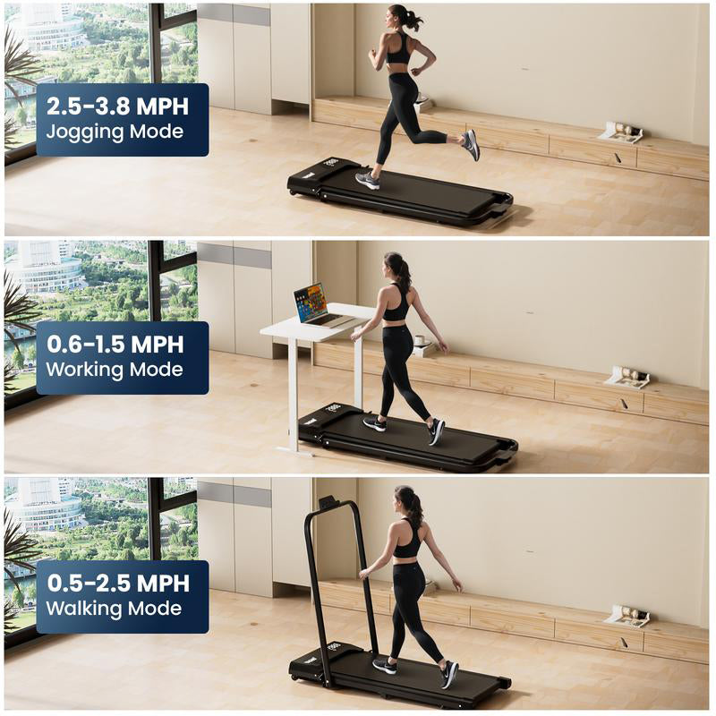🏠 HomeStride™ Walking Pad – Safety Handrail, Smart Remote & Clear Display