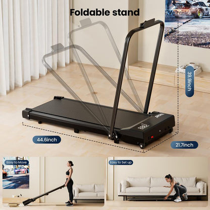 🏠 HomeStride™ Walking Pad – Safety Handrail, Smart Remote & Clear Display